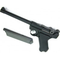 6mm AIRSOFT Pistol WE P08 (M) 6 inch Black Pistol Gas powered (1090)
